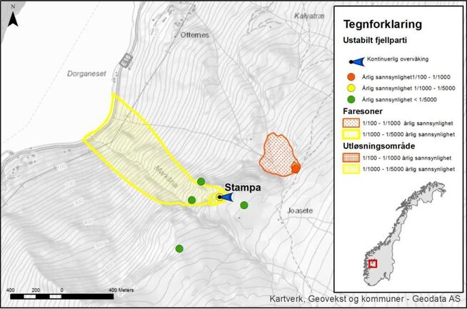 <p>the FEAR of the RAS IN the FJORD: the NVE has mapped Joasetbergi in the municipality of Aurland and slår stated that it må overvåkes continuous – for å be able to notify an ras.</p>