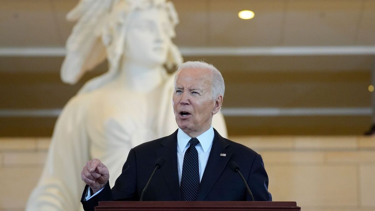 President Joe Bidens tale tirsdag ble holdt på Capitol i den amerikanske hovedstaden Washington. Foto: Evan Vucci / AP / NTB