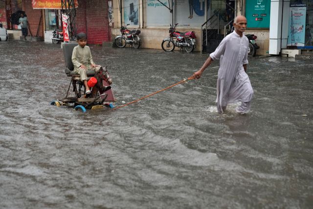Lahore under vatten.