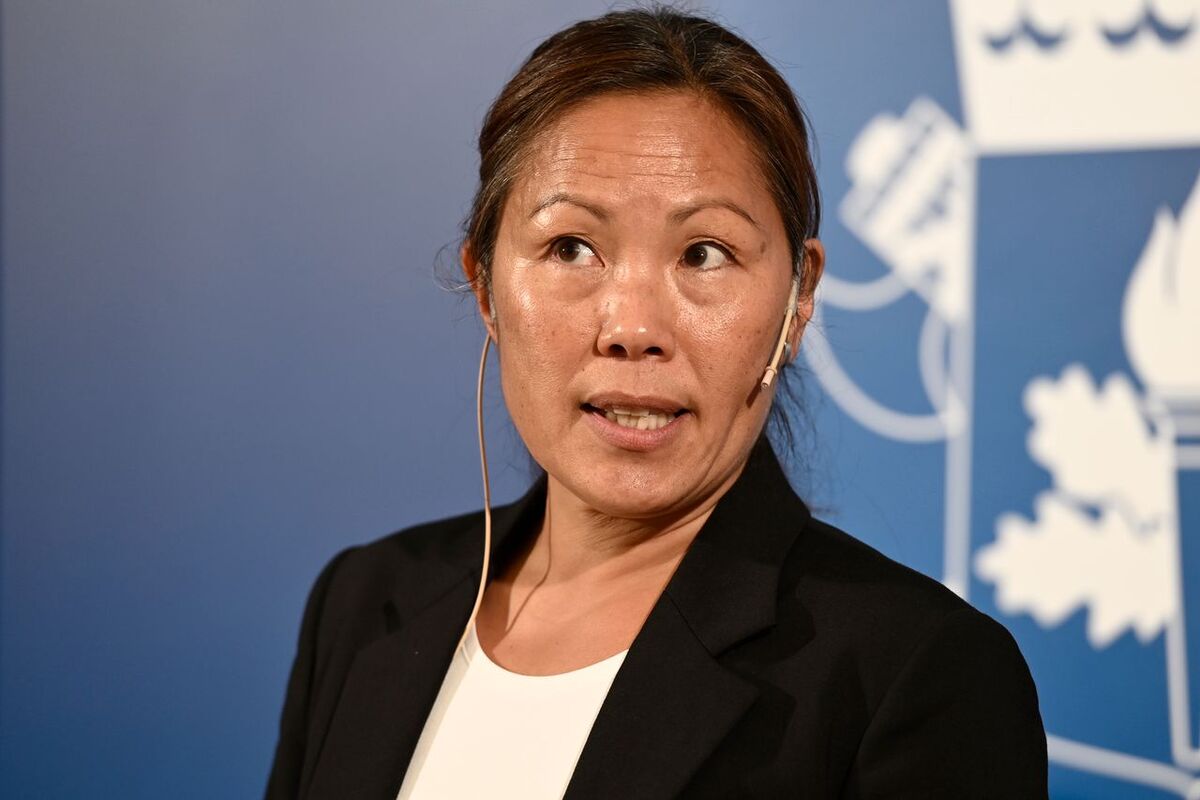 Ahn-Za Hagström vid en pressträff i augusti förra året.