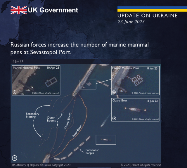Satellitbilderna som brittiska underrättelsetjänsten släppte på midsommarafton