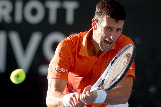 Novak Djokovic under en turnering i Adelaide förra veckan. Arkivbild.