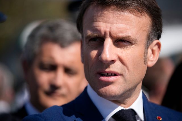 Frankrikes president Emmanuel Macron i Marseille.