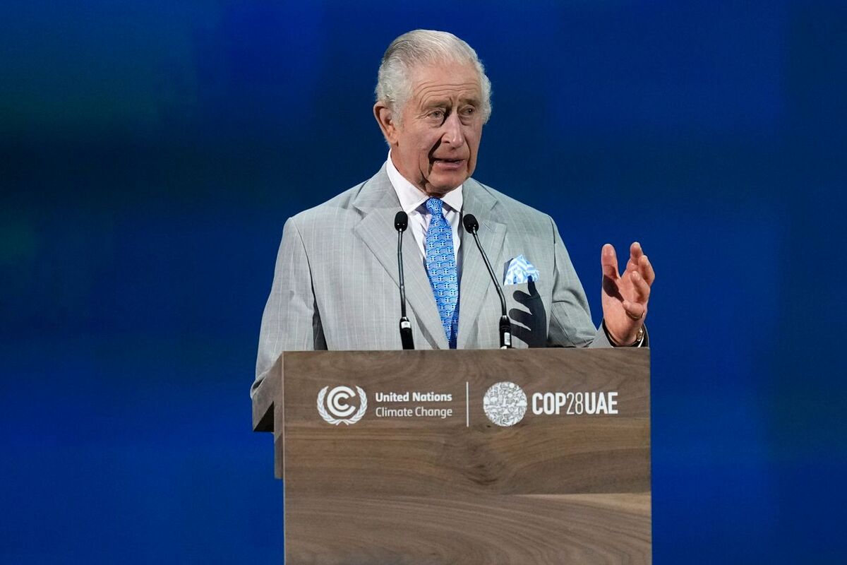 Kung Charles under öppningsanförandet på COP28 i Dubai.