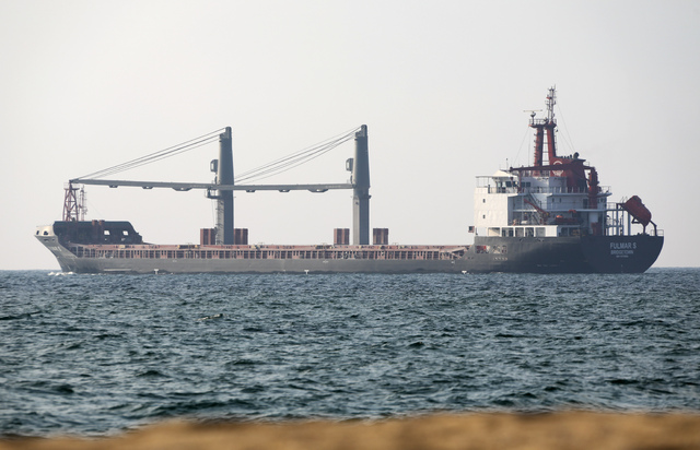 Ett lastfartyg fraktar majs från Odessa. Arkivbild.