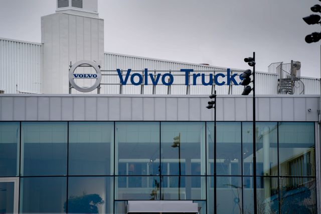 AB Volvo rapporteras planera produktionsminskning i Tuve. Arkivbild