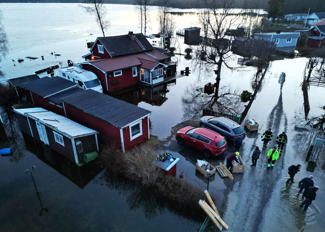 Aftonbladet besökte Gisshult som drabbats hårt av översvämningarna tidigare i veckan. 
