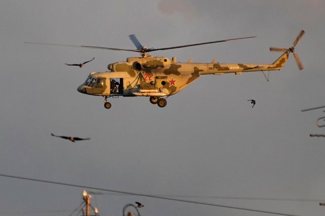 En helikopter av samma typ. Arkivbild från Ryssland.