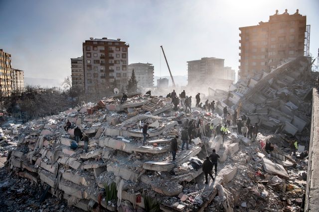 Kahramanmaras i sydöstra Turkiet efter jordbävningen.
