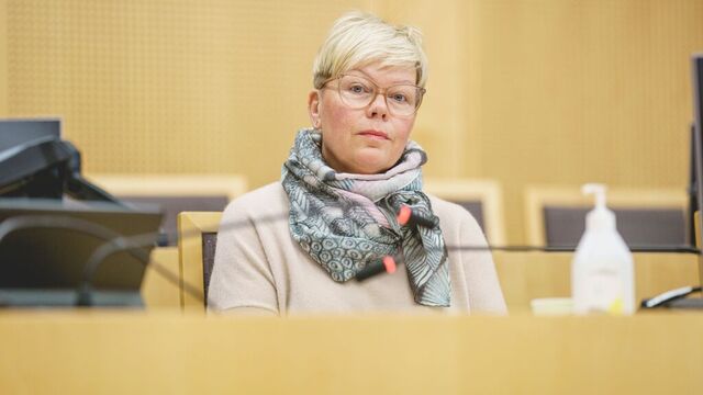 Tidligere stortingsrepresentant Hege Haukeland Liadal (Ap) i Oslo tingrett der hun var tiltalt for grovt bedrageri av Stortinget.
Foto: Stian Lysberg Solum / NTB