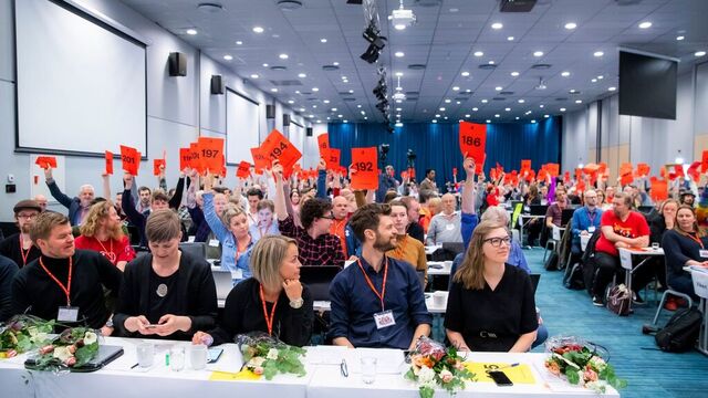 Rødt fikk en formidabel medlemsvekst på hele 25 prosent i fjor. Her fra partiets landsmøte i 2019. Foto: Håkon Mosvold Larsen / NTB
