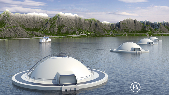 <b>MULIG FREMTID:</b> Slik vil kanskje fremtidens lakseoppdrett se ut, hvis utviklingsprosjektet til Marine Harvest og Hauge Aqua lykkes.