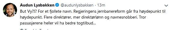<p><b>KRITISERES:</b> På sosiale medier harselerer mange med det nye navnet, blant annet SV-leder Audun Lysbakken</p>