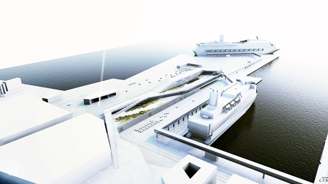 <p><b>HAVNEJOBB:</b> TTS Group leverer håndteringsutstyr for skip, havner og oljebransjen. Her er en tegning fra Värtahamnen i Stockholm, hvor TTS Group er med på prosjektet.</p>