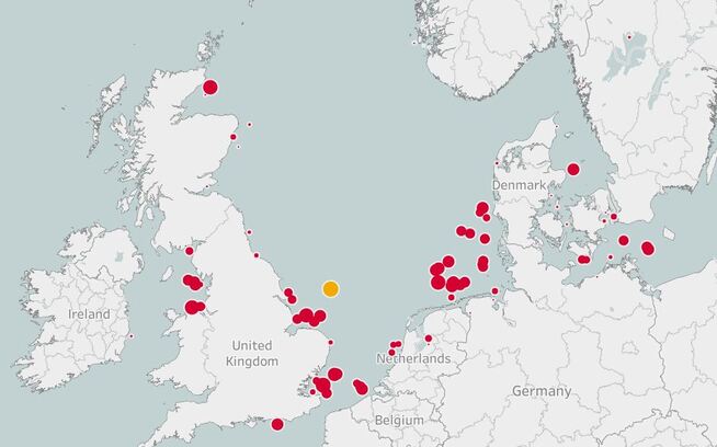 <p><b>MANGE PROSJEKTER:</b> Havvindbransjen har bygget ut mange milliardprosjekter i Nordsjøen de siste årene, med Storbritannia og Tyskland i spissen. Norge har hittil ikke bygget ut noe vindkraft til havs.</p>