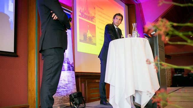 <p><b>FREDRIKSENS RIGGSELSKAP:</b> Gunnar Eliassen holdt innlegg på vegne av Seatankers og Northern Drilling på Paretokonferansen 13. september 2017.</p>