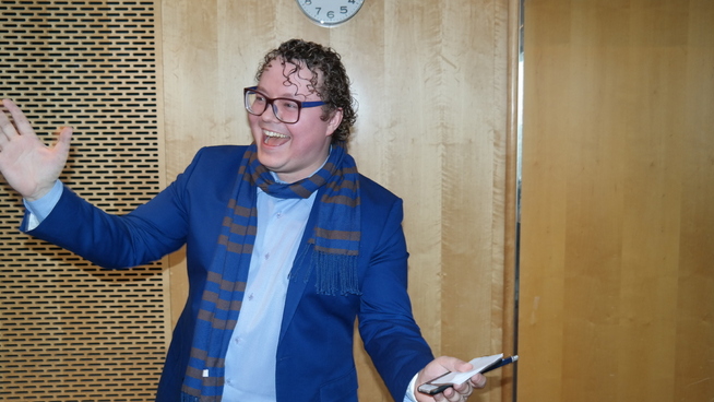 <p><b>GLAD I TEKNOLOGI:</b> Teknologiekspert Magnus Brøyn var tilstede på Elektronikkbransjens årlige pressetreff på Oslo Plaza.</p>