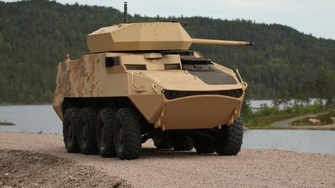 <p>Kongsberg Gruppens nye fjernstyrte våpenstasjon for medium kaliber våpen, kalt Protector MCT-30. Den amerikanske hæren viser i en pressemelding denne uken til at de nå har mottatt den første oppgraderte prototypen av Stryker-kjøretøyet, og at man gjennom å øke tempoet i prosessen har klart å få på plass denne kun 15 måneder etter at budsjettmidlene kom på plass, melder nettstedet <a href="http://breakingdefense.com/2016/10/army-rolls-out-upgunned-stryker-30m-autocannon-vs-russians/?utm_source=hs_email&utm_medium=email&utm_content=36638864&_hsenc=p2ANqtz-_1Z0Xgxn5wWb3OkiBNk0iSNfx1QGHuFkX2nymmukEs7GL5yItxkQRyuwx6nbIsN37dxRaa0GDlhe17VRMpQfz9-HbxNQ&_hsmi=36638864" target="_blank">Breaking Defense</a>.</p>