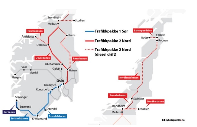 <p><b>PÅ ANBUD:</b> Dette er noen av jernbanestrekningene som først skal på anbud, ifølge Jernbanedirektoratet.</p>