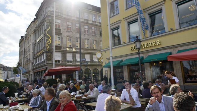 <p><b>TYSK BOBLE?</b> München er eneste tyske by i oversikten over byene med størst boblefare. Bildet er tatt av handlegaten Maxilimialstrasse.</p>