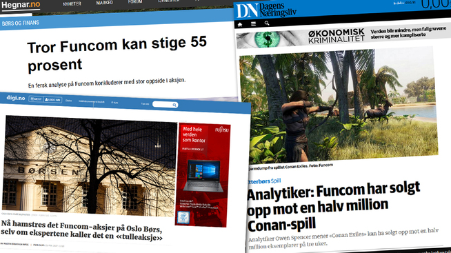 <p><b>OMTALT I MEDIA:</b> Analysene fra Prestigo Research har funnet veien til mediene. Flere norske næringslivsnettsteder har omtalt den positive Funcom-analysen fra selskapet.</p>