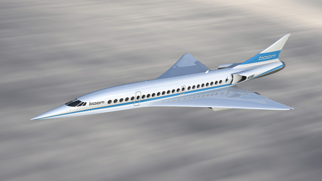  <p><b>TO the united STATES IN RAKETTFART:</b> With three engines to Bransons supersonic aircraft will take you across the Atlantic at twice the speed of today's airliners.</p> 