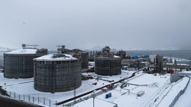 LNG-anlegget Melkøya til Equinor i Hammerfest, avbildet i april 2019
