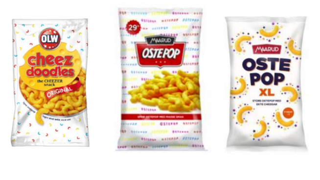 <p><b>IKKE LIKE NOK:</b> Konkurranseutvalget mener Maaruds ostepop ikke ligner nok på Orklas Cheez doodles til at det er brudd på markedsføringsloven.</p>