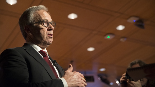 <p><b>FRYKTER PROTEKSJONISME</b>: Sentralbanksjef Øystein Olsen i Norges Bank, her under offentliggjøringen av hovedstyrets rentebeslutning og pengepolitisk rapport tidligere i måneden.</p>