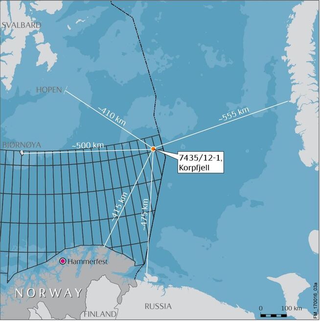 <p><b>NYTT OMRÅDE:</b> Korpfjell-brønnen var den første brønnen som er boret i Barentshavet sørøst etter delelinjeavtalen med Russland i 2010, det første helt nye området som er åpnet på norsk sokkel siden 1994.</p>