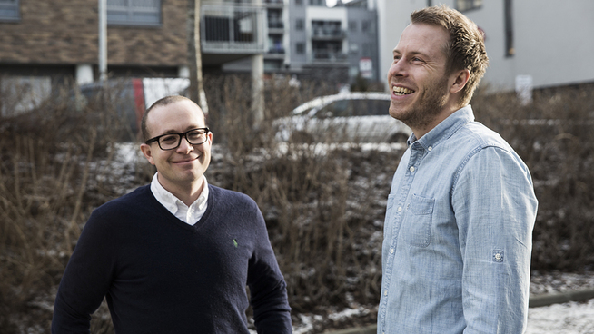 <p><b>MED PÅ LAGET:</b> Thomas Sørbø (t.v.) og Patrik Olstad Berglund gründet Xeneta sammen, og er blant investorene i nye Founders Fund.</p>