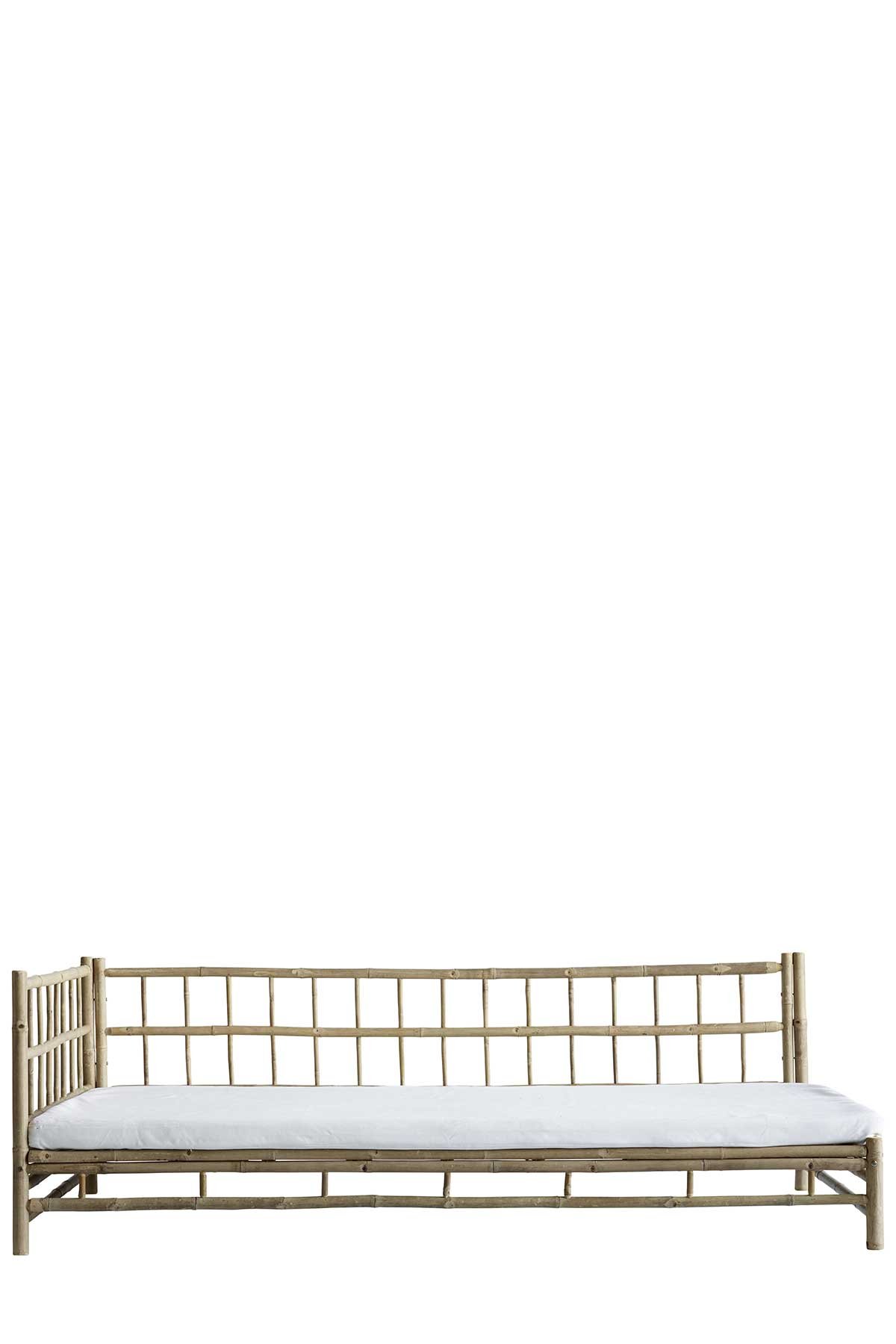 Daybed i bambus med hvitt trekk