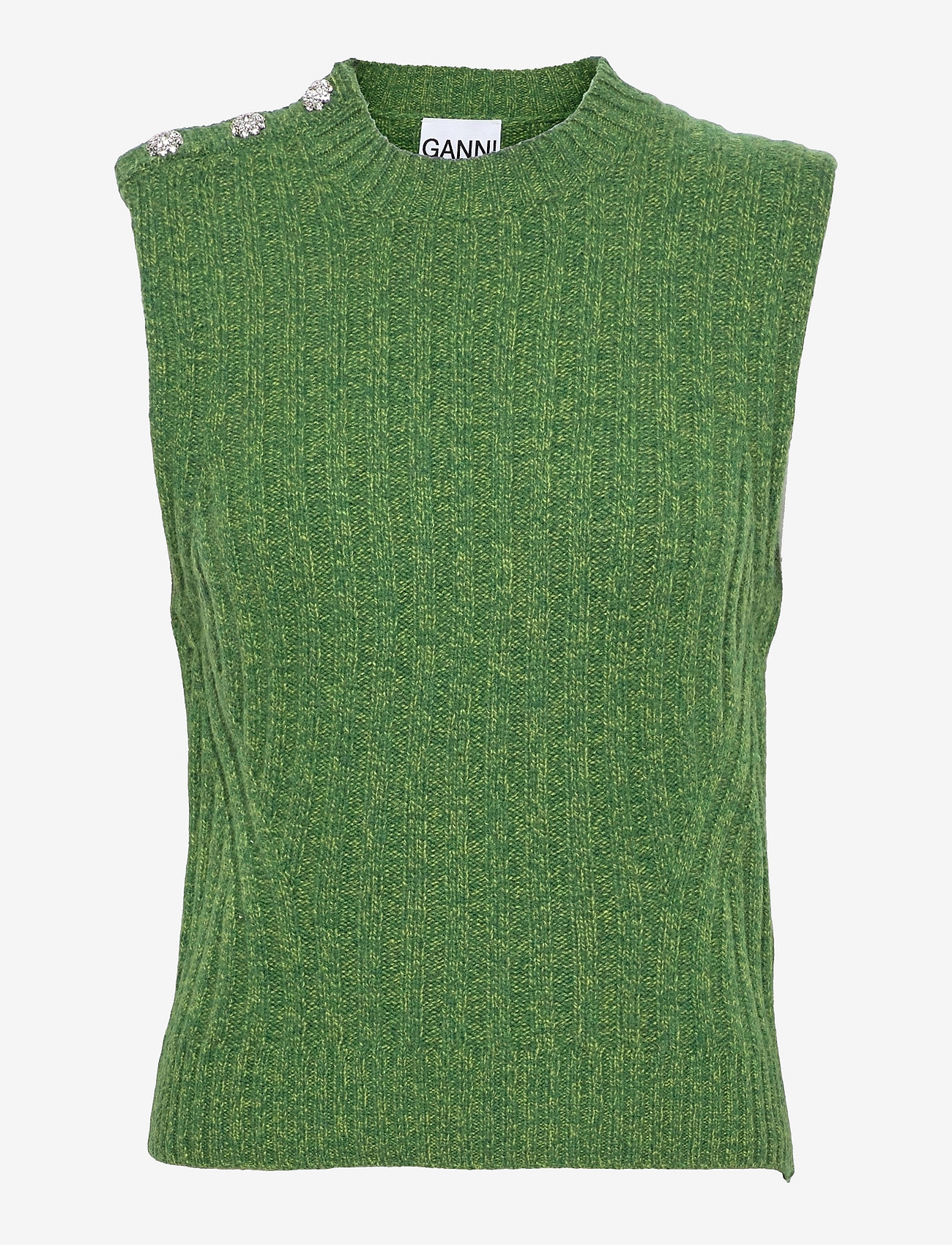 Grønn vest med detaljer på skulderen