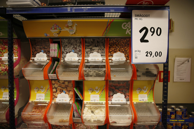 <p>PRISKRIG: Her fra Rema 1000 på Evjekaia i Fredrikstad.</p>