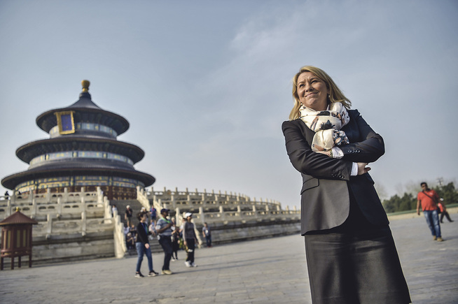 <p>BEIJING: Næringsminister Monica Mæland møter pressen etter å ha vært i møte med Kinas viseminister Fu Ziying.</p>