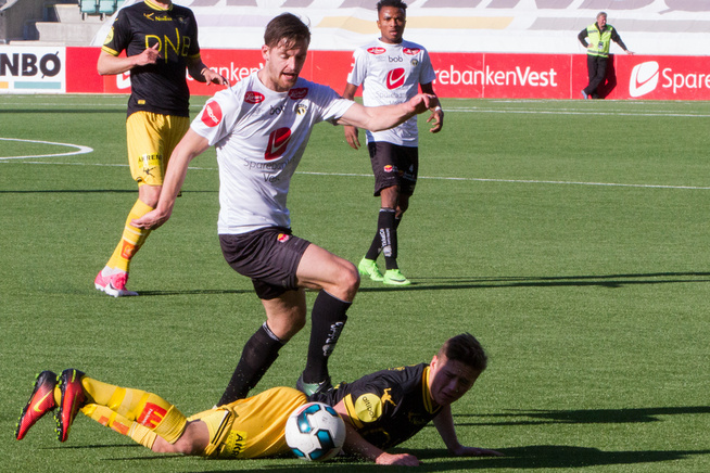 <p>MATCHVINNER: Bendik Bye, her mot Lillestrøm, ble matchvinner med scoring på overtid. </p>