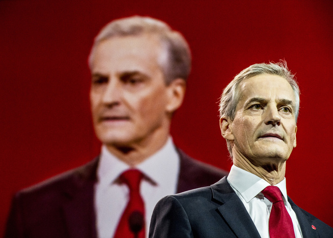 <p>Ikke klimavennlig: Ap-leder Jonas Gahr Støre talte til sitt landsmøte torsdag.</p>