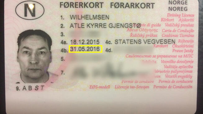 <p>GÅR UT I DAG: Slik bildet av Wilhelmsens førerkort viser, er ikke dette lenger gyldig fra 1. juni</p>