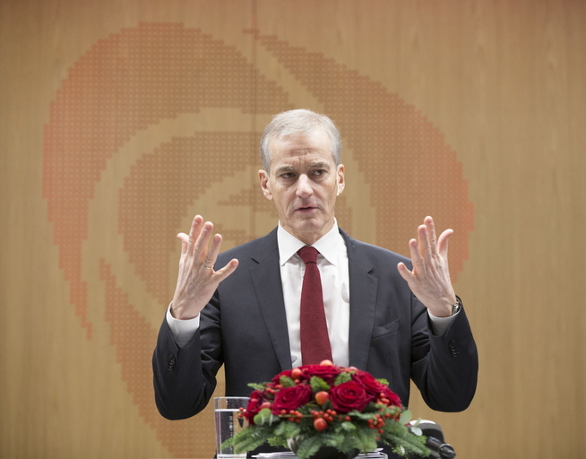 <p>ÅRSOPPSUMMERING: Jonas Gahr Støre fra da han ga sin oppsummering av 2016 i desember.</p>