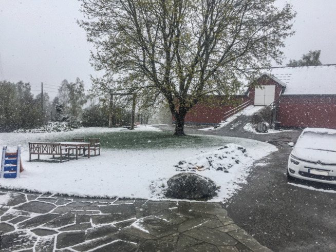 <p>SNØ I FOLLO: Her har snøen lagt seg i Vestby fire mil sør for Oslo. Snøfallet har skjedd fra Oslofjord-området til Valdres.</p>