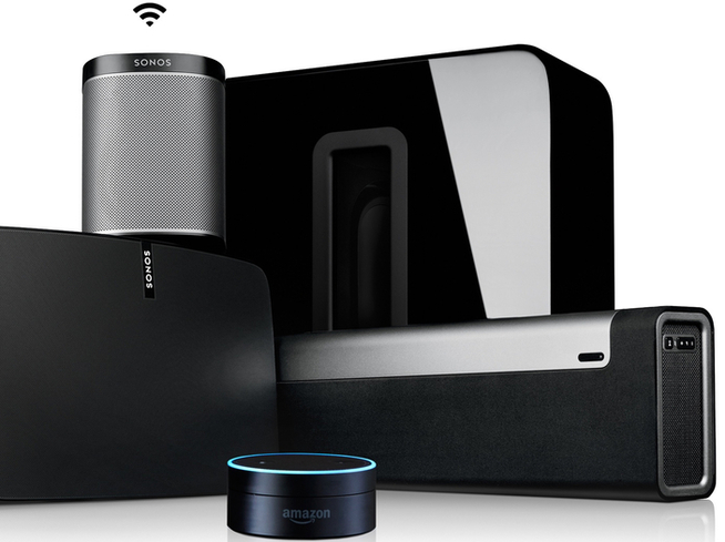 <p>SMART LYD: Et smart hjem skal naturligvis også ha smarte internett-tilkoblede høyttalere. Her er det ingen vei utenom Sonos. Foto: PRODUSENTEN</p>