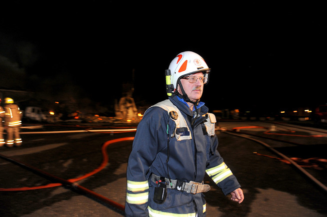 <p>PÅ the SITE: the fire chief  Guttorm Liebe in Skien fire service.</p>