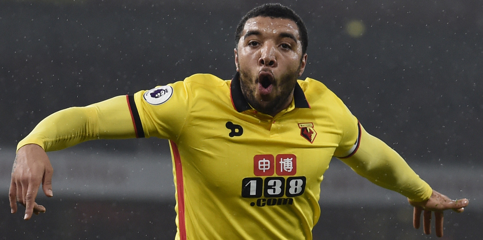 <p>«THE WINNER TAKES IT ALL»: Troy Deeney har akkurat gitt Watford en 2-0-føring borte mot Arsenal i januar, og ser ingen grunn til å holde noe tilbake i jublingen. Watford vant Premier League-kampen 2-1.</p>