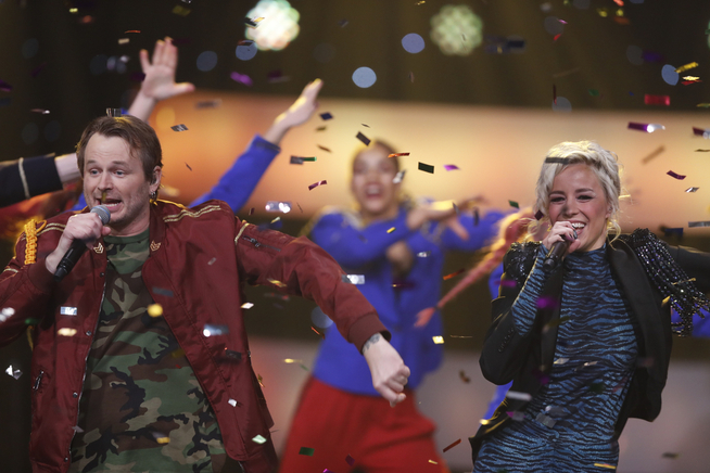 <p>FINALISTENE: Knut Anders Sørum og Nicoline Berg Kaasin kjempet om tittelen årets «ultimate entertainer»</p>