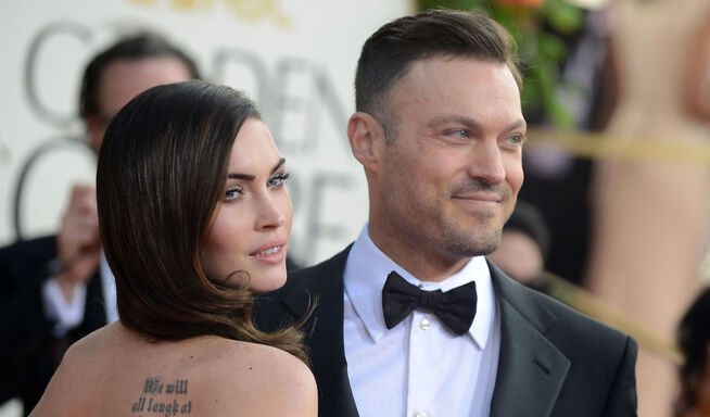 & lt; p & gt; HAPPIER TIMES: Megan Fox and Brian Austin Green, pictured here at the Golden Globes for three & # xE5; s side. & lt; / p & gt;