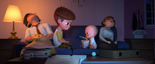 <p>SLITSOMT: Familieøyeblikk i «The Boss Baby».</p>