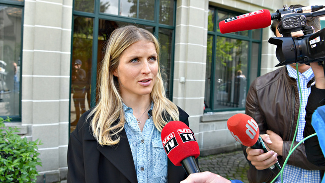 <p>LETTET: Therese Johaug møtte pressen for første gang etter ankesaken i den internasjonale voldgiftsretten for idrett; CAS, i sveitsiske Lausanne.</p>