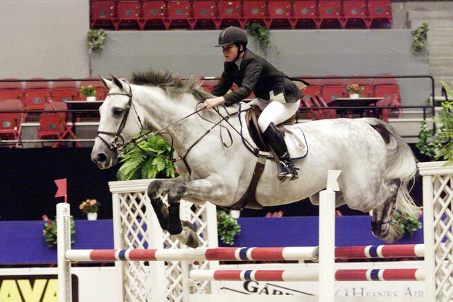 <p>1999: Here attending the princess with horse Lenaro in sprangkonkurranse Oslo Horse Show in 1999, på the time was arranged in Oslo Spektrum.</p>