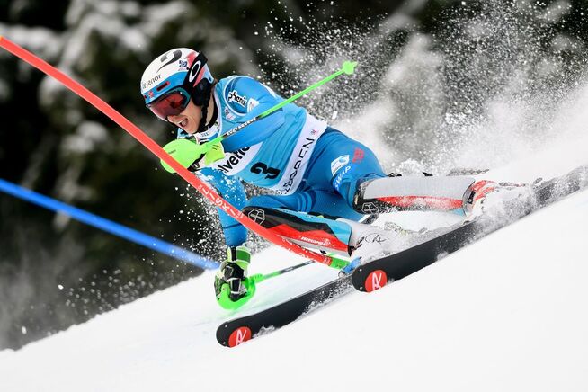 <p>VANT: Henrik Kristoffersen var raskest ned fjellet i Adelboden for andre året på rad.</p>
