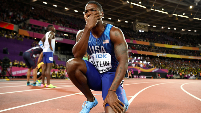 <p>SJOKKERTE: Justin Gatlin stakk av med seieren på 100 meter i går kveld. Det sjokkerte både publikum og ham selv.</p>